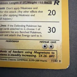 Pokemon Dark Magneton TCG Holo Rare Card 11/82 - Image 3