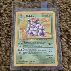 Nidoking #11/102 Base Set Holo Pokemon TCG Card English 1999 HP / DMG / Creased - Image 1