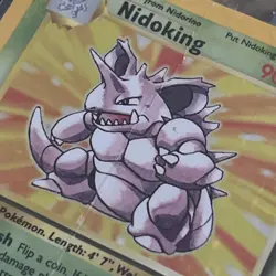 Nidoking #11/102 Base Set Holo Pokemon TCG Card English 1999 HP / DMG / Creased - Image 3