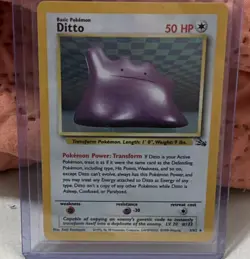 Pokemon Ditto Fossil Holo Rare Card 3/62 Unlimited 50HP WOTC 1999 Vintage MINT - Image 1
