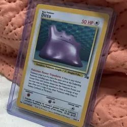 Pokemon Ditto Fossil Holo Rare Card 3/62 Unlimited 50HP WOTC 1999 Vintage MINT - Image 2