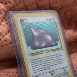 Pokemon Ditto Fossil Holo Rare Card 3/62 Unlimited 50HP WOTC 1999 Vintage MINT - Image 3