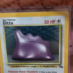 Pokemon Ditto Fossil Holo Rare Card 3/62 Unlimited 50HP WOTC 1999 Vintage MINT - Image 5
