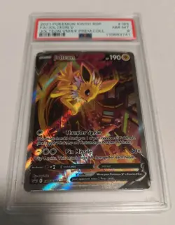 Pokemon TCG Jolteon v SWSH183 Black Star Promo Holo Full Art 2021 Card PSA 8 - Image 1