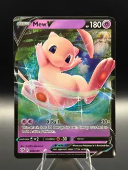 Mew V 069/189 Darkness Ablaze Ultra Rare Holo Pokemon Card LP - Image 1