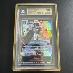 One Piece Card Game Sabo Manga Alt Art OP04-083 BGS 10 With Gold Gradedguard - Image 1