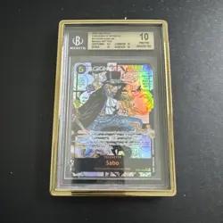 One Piece Card Game Sabo Manga Alt Art OP04-083 BGS 10 With Gold Gradedguard - Image 2