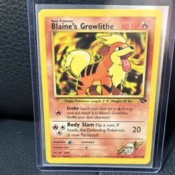 Pokemon TCG Gym Challenge Blaine's Vulpix Growlithe Rhyhorn Tauros 4 Card Lot NM - Image 2