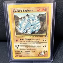 Pokemon TCG Gym Challenge Blaine's Vulpix Growlithe Rhyhorn Tauros 4 Card Lot NM - Image 4