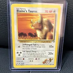 Pokemon TCG Gym Challenge Blaine's Vulpix Growlithe Rhyhorn Tauros 4 Card Lot NM - Image 5