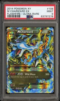 M Charizard EX 108/106 PSA 9 XY Flashfire Secret Rare Card Ultra Rare Holo - Image 1