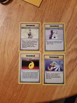 4 CARD LOT POKEMON NON HOLO BASE TRAINERS LP - Image 2