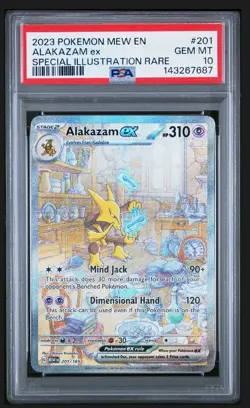 Pokemon Alakazam EX TCG Scarlet Violet-151 SIR Card 201/165 PSA 10 - Image 3