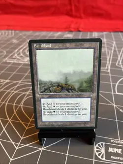 Vintage 1995 MTG Ice Age Brushland Card - Image 1