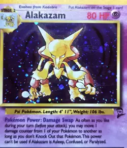 2000 Pokemon Base Set 2 Alakazam #1 - English Holo 1/130 - VINTAGE - Image 3