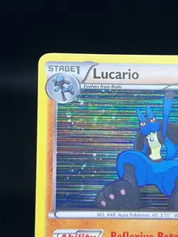 Pokemon TCG Lucario 80/113 Legendary Treasures Holo Rare LP - Image 2