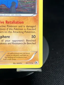Pokemon TCG Lucario 80/113 Legendary Treasures Holo Rare LP - Image 4