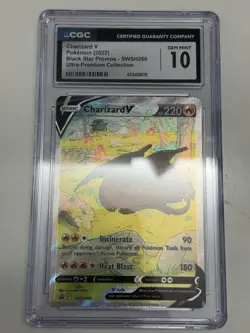 Pokemon Charizard V CGC 10 GEM MINT SWSH260 Ultra Premium Black Star Promo - Image 1