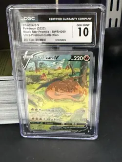 Pokemon Charizard V CGC 10 GEM MINT SWSH260 Ultra Premium Black Star Promo - Image 3