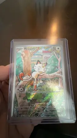 Pokemon TCG Meowth Phantasmal Flames Illustration Rare - Image 1