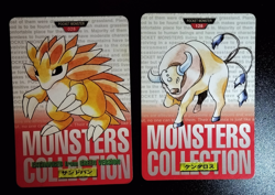 Sandslash Tauros Green Bandai Carddass Series 1-2 G Pokemon Japanese ~ A18 - Image 1