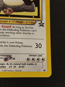 Pokemon Card Snorlax 49 Eevee Promo WOTC Wizards Black Star Rare LP 2002 #1 - Image 3