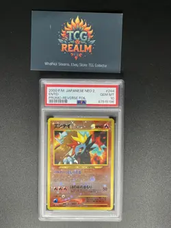 PSA 10 - 2000 POKEMON JAPANESE NEO 2- ENTEI PROMO - REVERSE FOIL #244 - Image 1