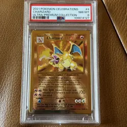 2021 Pokemon Celebrations UPC Gold Metal Charizard + Pikachu PSA 8-9 Sequential - Image 4