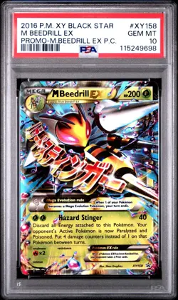 Pokemon Mega M Beedrill EX XY158 Promo Holo PSA 10- NEW CERT - POP 60 - Image 1