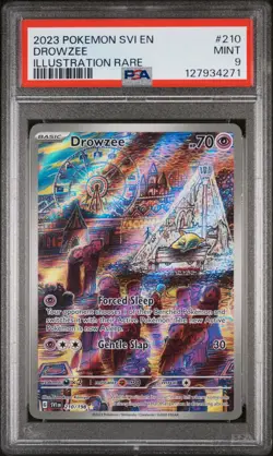 Drowzee Illustration Rare Pokemon Svi En-Scarlet & Violet 210 NM PSA 9 - Image 1