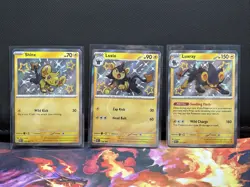 Shinx & Luxio & Luxray Shiny Holo Rare Paldean Fates NM Pokemon Baby 135 136 137 - Image 2