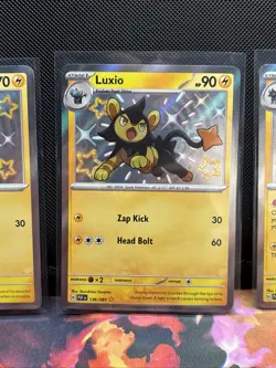Shinx & Luxio & Luxray Shiny Holo Rare Paldean Fates NM Pokemon Baby 135 136 137 - Image 4