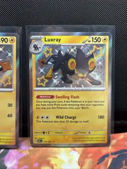 Shinx & Luxio & Luxray Shiny Holo Rare Paldean Fates NM Pokemon Baby 135 136 137 - Image 5
