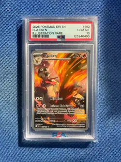 2025 POKEMON DRI EN-DESTINED RIVALS ILLUSTRATION RARE #192 BLAZIKEN PSA 10 - Image 1