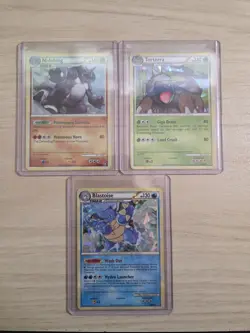 Pokemon Heart Gold Soul Silver Cracked Holo Lot Blastoise Nidoking & Torterra - Image 1