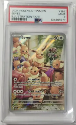 2024 Pokemon TWM EN Eevee Illustration Rare #188 PSA 9 - Image 1