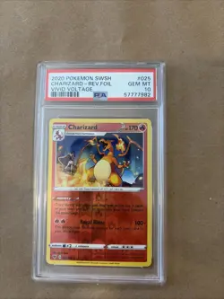 Pokemon TCG Charizard Vivid Voltage Reverse Foil Card 025/185 PSA 10 Gem Mint - Image 1