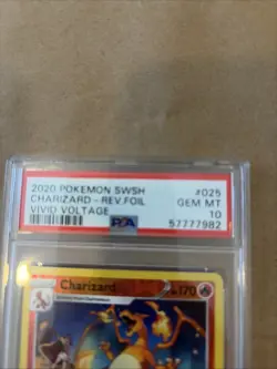 Pokemon TCG Charizard Vivid Voltage Reverse Foil Card 025/185 PSA 10 Gem Mint - Image 2