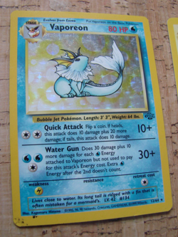 VTG Pokemon Card 1999 Blue Water VAPOREON Holo Gamefreak - Image 1