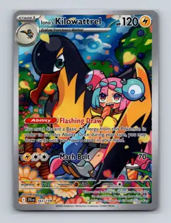 Iono's Kilowattrel 163 2025 Pokemon Journey Together Illustration Rare Card NM+ - Image 1