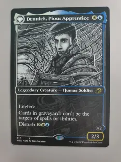 MTG Dennick, Pious Apprentice Innistrad: Midnight Hunt Showcase Rare - Image 1