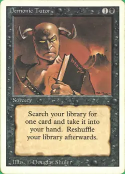 Demonic Tutor MTG 1994 Revised Edition Rare Magic The Gathering LP - Image 1
