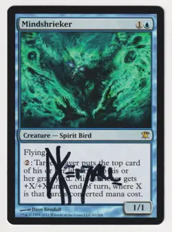 Signed Mindshrieker Proof Sketch MP Innistrad Artist Dave Kendall MTG Magic AP! - Image 2