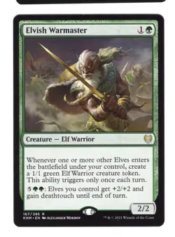 MTG Elvish Warmaster, NM Kaldheim Magic The Gathering - Image 1