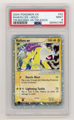 2004 Pokemon EX Team Magma vs Team Aqua Raikou ex Holo #92 PSA 9 Mint - Image 1