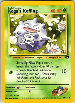 Koga's Koffing (79) 079/132 Gym Challenge Pokemon TCG MP Unlimited - Image 1