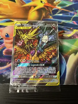 Pokemon TCG Sealed Moltres Zapdos Articuno GX SM210 Stained Glass Promo Holo - Image 2