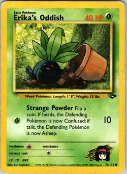 Erika's Oddish 070/132 Gym Challenge Pokemon TCG MP Unlimited - Image 1