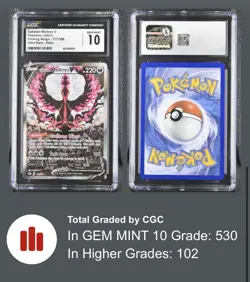 CGC 10 Galarian Moltres V 177/198 Pokemon Chilling Reign Alt Art Alternate SWSH - Image 3