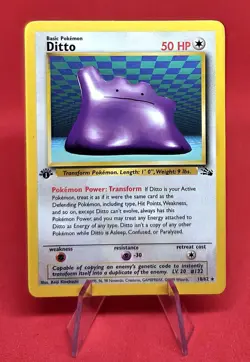 Pokemon Fossil Ditto 18/62 Rare WOTC Vintage 1999 - LP/NM - VINTAGE - Image 2